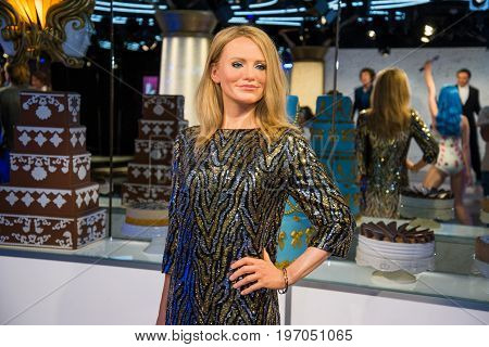Prague, Czech republic, July 22, 2017: Cameron Diaz in Grevin museum of the wax figures in Prague.