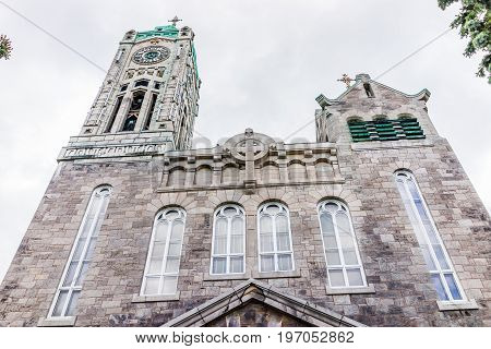 Montreal, Canada - May 27, 2017: St Denis Church On Street In Plateau Neighborhood In City In Quebec