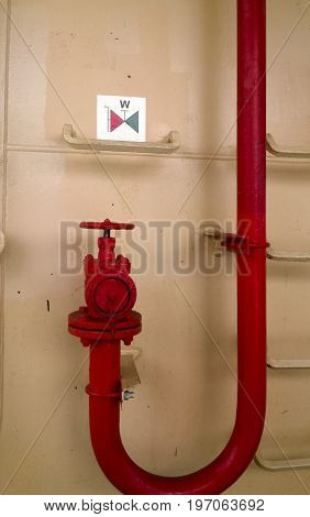 Manual Shut-off Valve Of The Outlet Pipe Of The Water Supply Line Of The Fire-fighting System