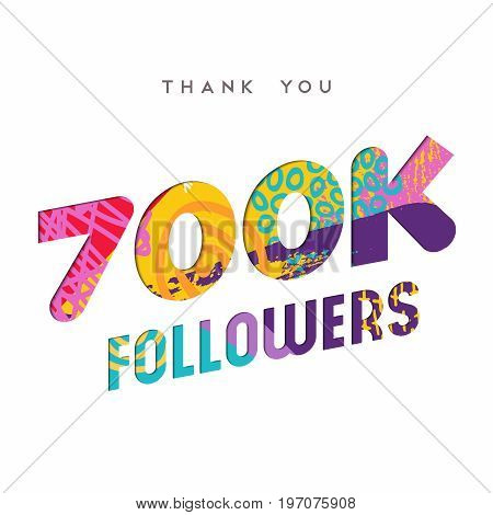 700K Internet Follower Number Thank You Template