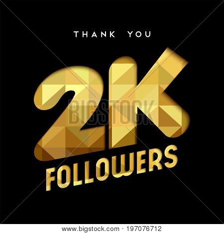 2K Gold Internet Follower Number Thank You Card