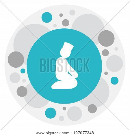 Vector Illustration Of Religion Symbol On Knee Bending Icon