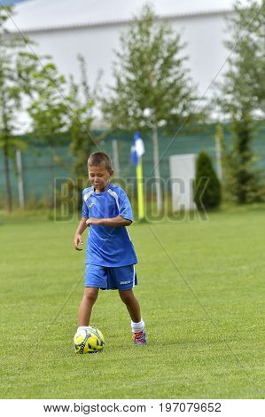 Ghimbav, Brasov, Romania - Agust 3: Soccer Football Training Camp For Kids, Children At Forex Ghimba