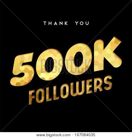 500K Gold Internet Follower Number Thank You Card