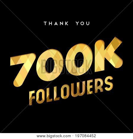 700K Gold Internet Follower Number Thank You Card