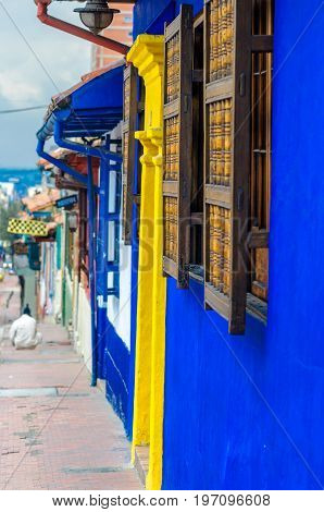 View on colorful colonial buildings in Bogota