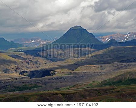 View On Mountain Hattafell In Thorsmork National Park In Iceland