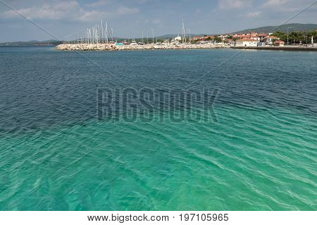 Panoramic view of Nikiti Beach at Sithonia peninsula, Chalkidiki, Central Macedonia, Greece