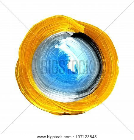 Abstract Acrylic Futuristic Blue, Yellow Background
