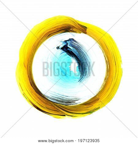 Abstract Acrylic Futuristic Blue, Yellow Background