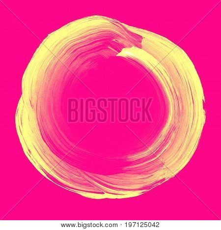 Abstract Circle Acrylic And Watercolor Painted Background.
