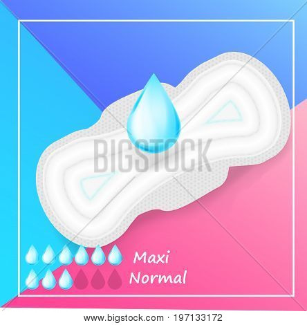 Realistic Sanitary Napkin on a bright trendy background, 3d illustration,