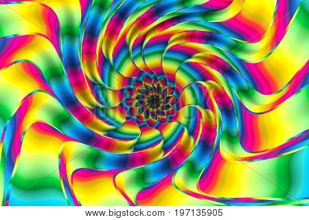 colorful abstract background with psychedelia 3d illustration