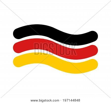 German Flag Linear Style. Sign Of State Of Germany. Symbol Of Federal Republic Of Germany