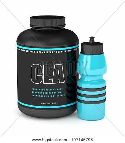 3D Render Of Cla Powder With Shaker Bottle