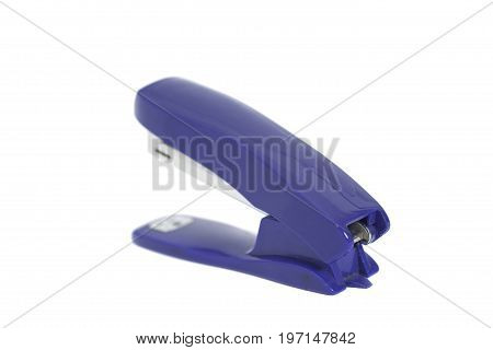 Blue Stapler isolated on white background .