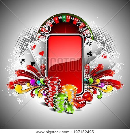 Gambling Illustration With Casino Elements