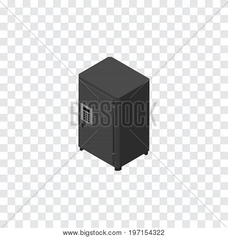 Strongbox Vector Element Can Be Used For Safe, Strongbox, Locked Design Concept.  Isolated Safe Isometric.