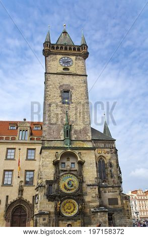 Orloj Historical medieval astronomical clock Old Town Hall Prague Czech Republic