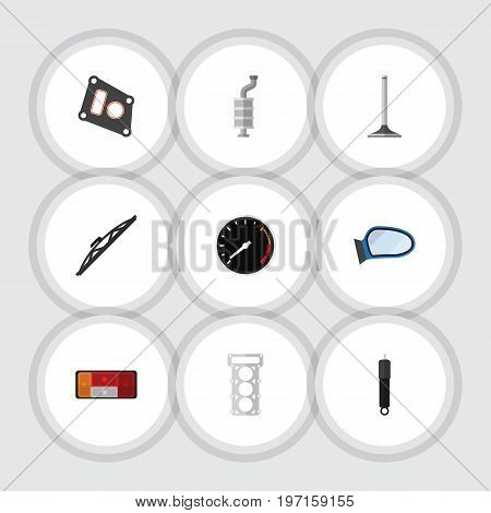 Flat Icon Auto Set Of Auto Component, Combustion, Car Segment And Other Vector Objects