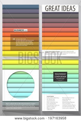 Business templates for brochure, magazine, flyer, booklet or annual report. Cover design template, easy editable vector, abstract flat layout in A4 size. Bright color rectangles, colorful design with overlapping geometric rectangular shapes forming abstra