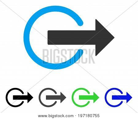 Logout flat vector illustration. Colored logout gray, black, blue, green pictogram variants. Flat icon style for graphic design.
