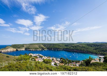 Small mediterranean bay of Cala Montgo in Costa Brava. Montgo beach is a natural and awesome place of la Escala and Torroella de Montgri in Girona province, Catalonia, Spain