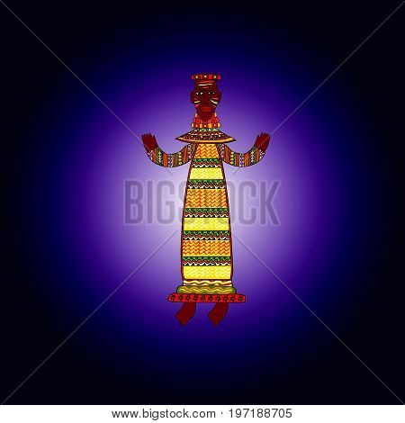 African style colorful artworks. African illustration of woman