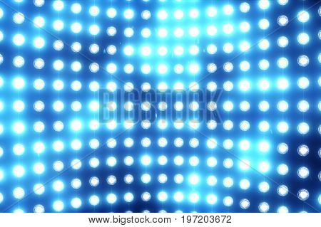 Blue Stage Lights And Flowing Smoke. Disco Party And Nightclub Concept. Computer Generated Absrtact