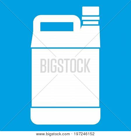 Jerrycan icon white isolated on blue background vector illustration