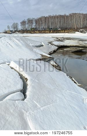 Spring landscape. The Separate river ( a tributary of the Ob river ) in Novosibirsk oblast Siberia Russia