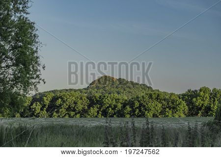 Evening In West Ceske Stredohori Mountains In Hot Summer