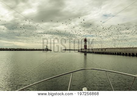 Lighthouse at Bkack sea in Sochi, Russia