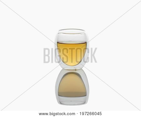 Double-wall Glass Tea Cup, isolated in white