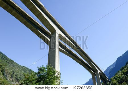 The Highway Bridge At Giornico