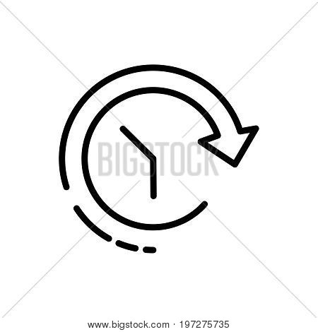 Thin line time management icon. Vector illustration isolated on a white background. Simple outline pictogram of time management.