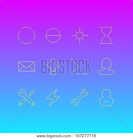 Editable Pack Of Startup, Wrench, Remove And Other Elements.  Vector Illustration Of 12 Interface Icons.
