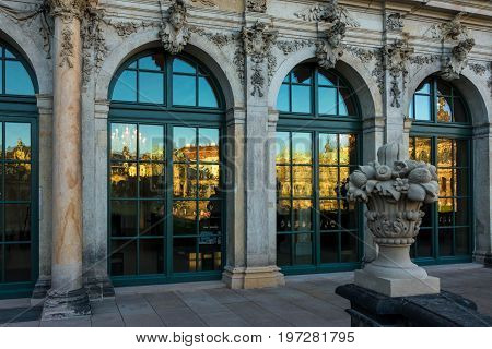 The Old Buildings In City Dresden Against Sky
