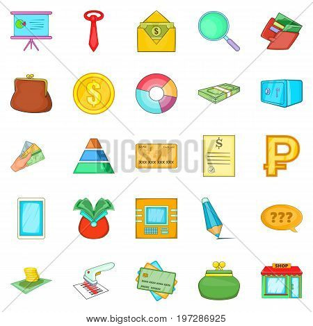 Tax icons set. Cartoon set of 25 tax icons for web isolated on white background