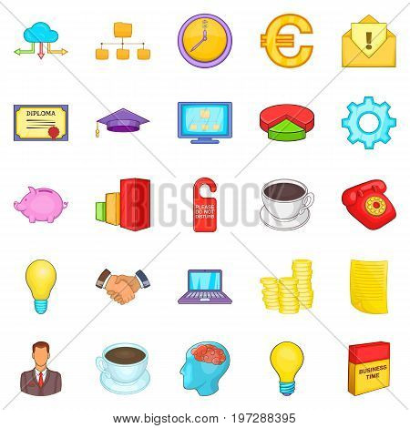Accounting icons set. Cartoon set of 25 accounting icons for web isolated on white background