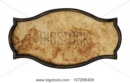 Background frame of a Karelian birch on a white background