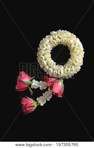 Thai traditional jasmine garland. symbol of Mother's day in thailand.