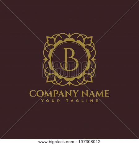 Luxury logo. Calligraphic pattern elegant decor elements. Vintage vector ornament Signs and Symbols. The Letters B. luxury logo template. EPS8,EPS10