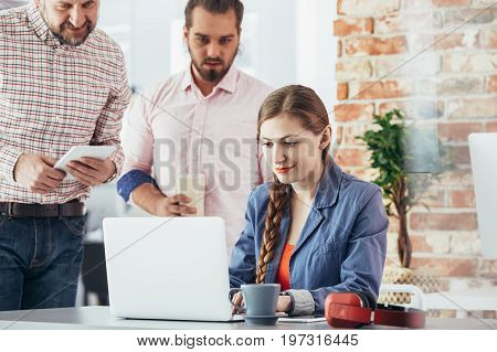 Businesswoman Using Co-working Space