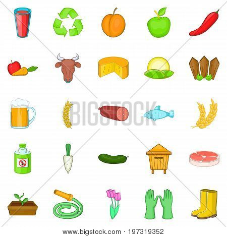 Slaughterhouse icons set. Cartoon set of 25 slaughterhouse icons for web isolated on white background