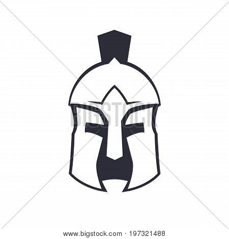 Spartan, greek helmet over white, eps 10 file, easy to edit