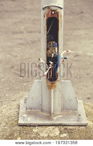 Lightpole Copper Theft, Damaged Street Lights 5