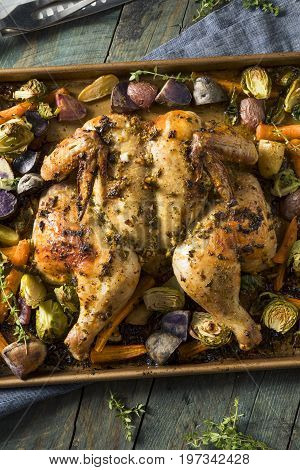 Herbed Baked Spatchcock Chicken