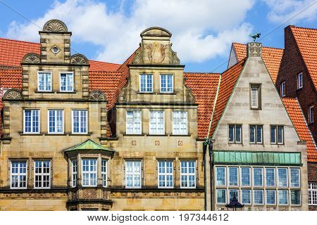 Houses of famous street Bottcherstrasse in Bremen, Germany