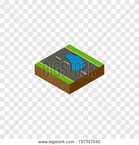 Plash Vector Element Can Be Used For Plash, Puddle, Road Design Concept.  Isolated Puddle Isometric.